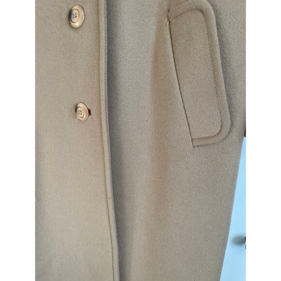 Betty Rose vintage tan wool coat long lined collared pockets chic buttons Med 10 - Picture 10 of 14